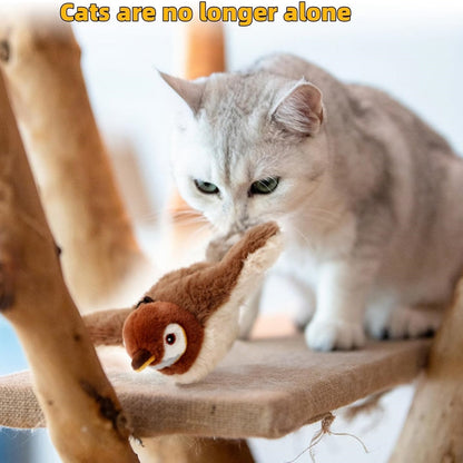 Interaktives Vogelspielzeug für Katzen – zwitschernder Flattervogel