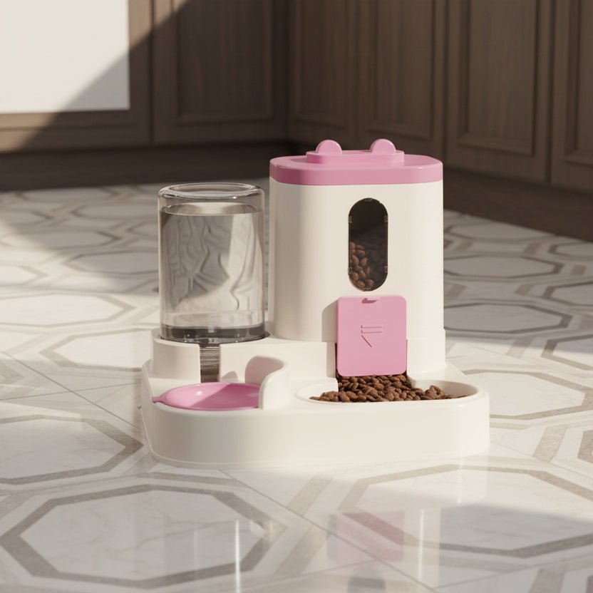 Automatischer 2 - in - 1 Katzenfutterautomat – Integriertes Wasser - und Futtersystem - TRENDisch.de