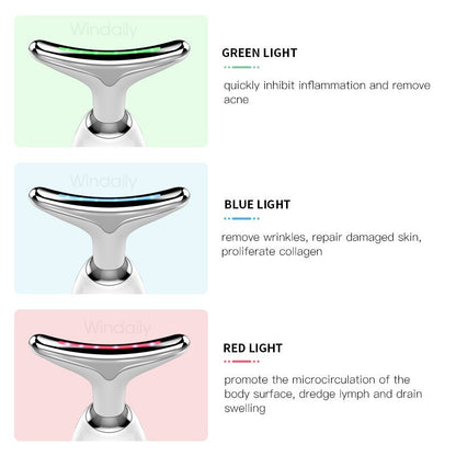 Anti - Falten Hals - und Gesichtsmassagegerät mit EMS & LED - TRENDisch.de