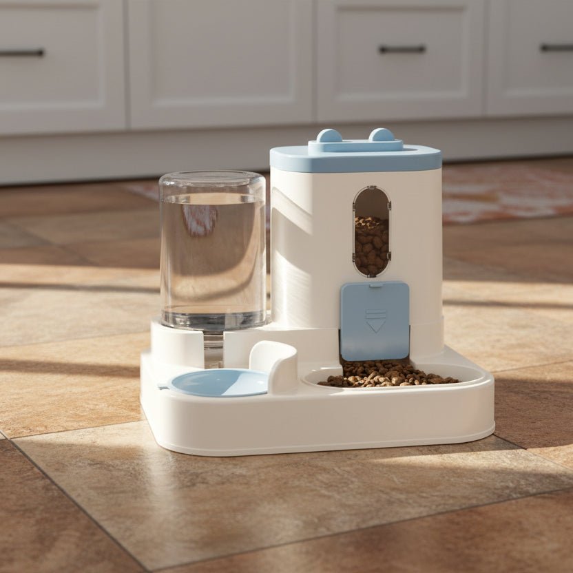 Automatischer 2 - in - 1 Katzenfutterautomat – Integriertes Wasser - und Futtersystem - TRENDisch.de