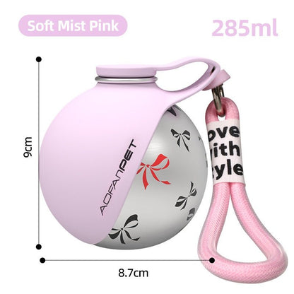 Tragbare Edelstahl - Trinkflasche für Hunde mit Napf – Reise - Wassernapf für unterwegs - TRENDisch.de