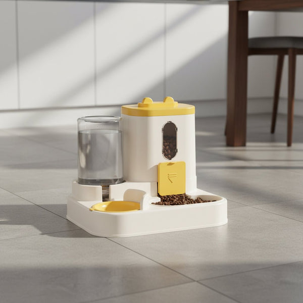 Automatischer 2 - in - 1 Katzenfutterautomat – Integriertes Wasser - und Futtersystem - TRENDisch.de