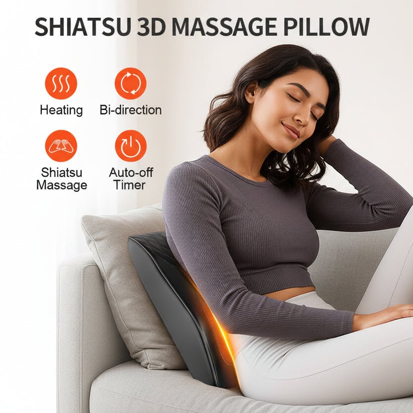 RelaxNode 3D Shiatsu Massagekissen – Elektrisches Massagegerät mit Wärmefunktion - TRENDisch.de